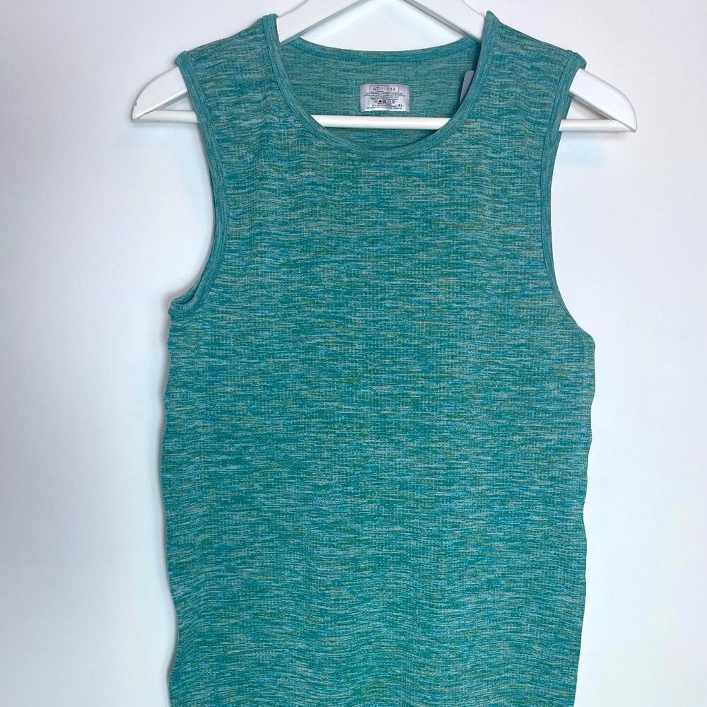 Athleta Renew Compression Tank Top Size XL Green Space Dye NWT